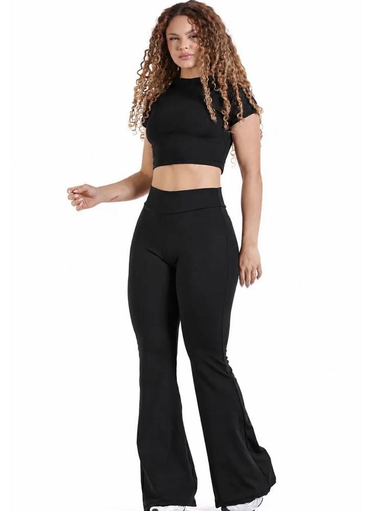 CONJUNTO POLIAMIDA CALÇA FLARE  PRETO — foto 1
