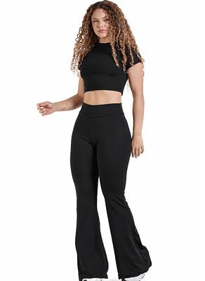 CONJUNTO POLIAMIDA CALÇA FLARE  PRETO